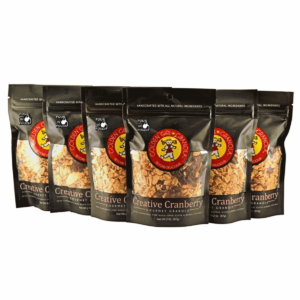 Creative Cranberry granola snack packs with pour in pouch