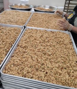 Pumpkin Harvest granola on baking trays